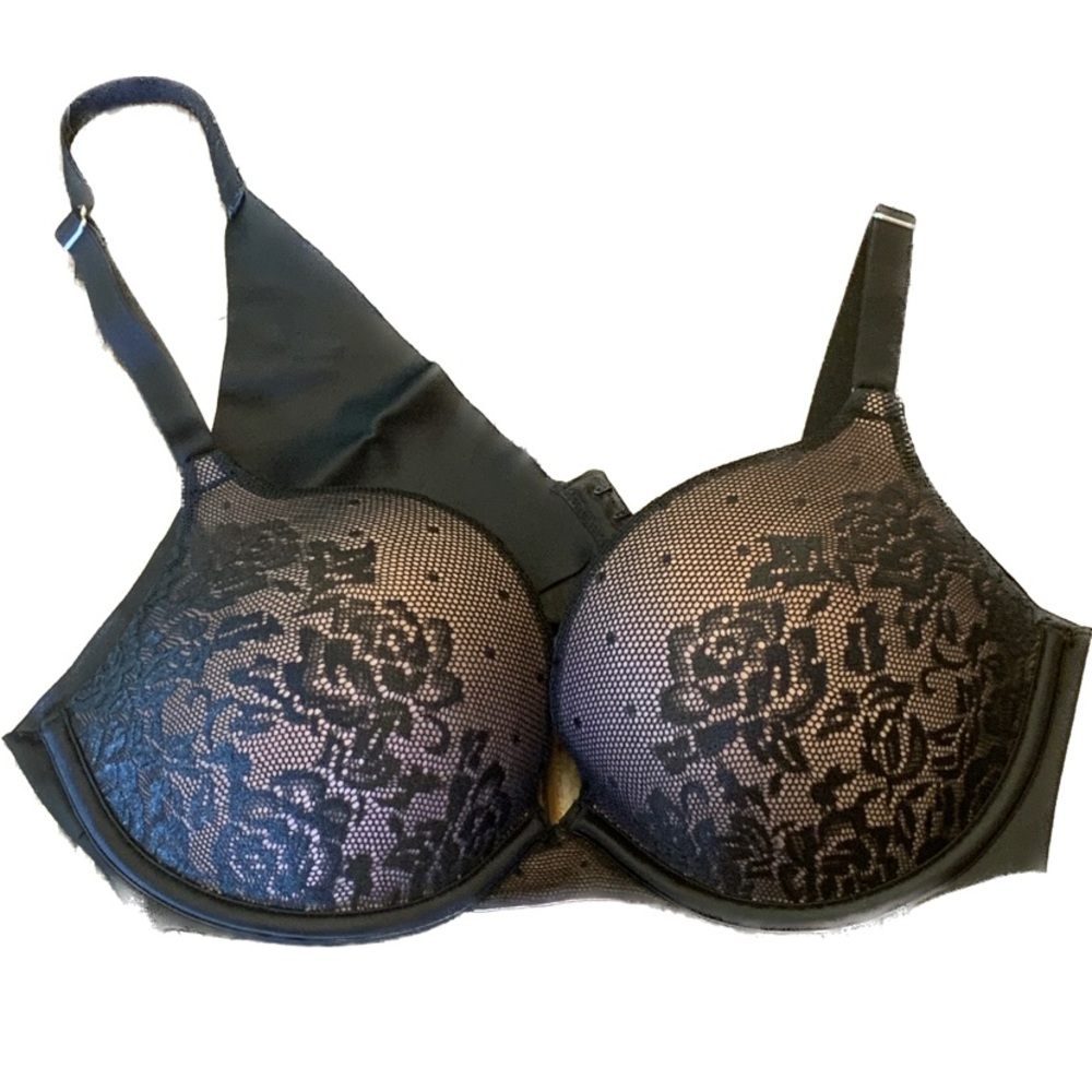 Secret Treasures Black and Pink Lace Bra